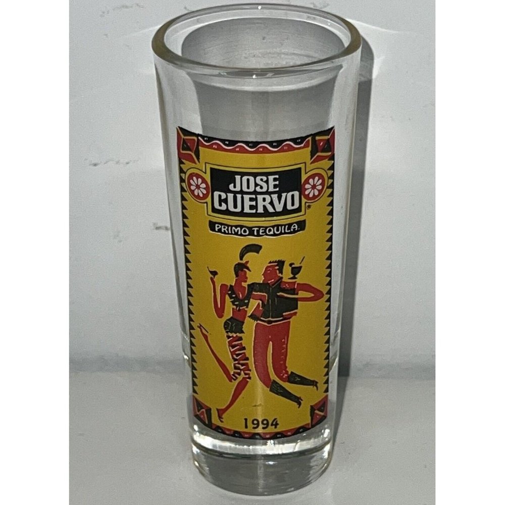 Vintage 1994 Jose Cuervo Primo Tequila Tall Shot Glass Collectible Barware